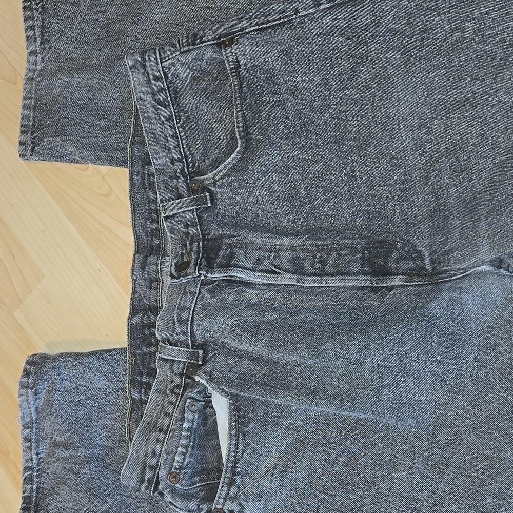 Vintage Levi 501 Button Fly Black Wash Jeans 38x32 Usa Made Ripped Crotch - Picture 6 of 16